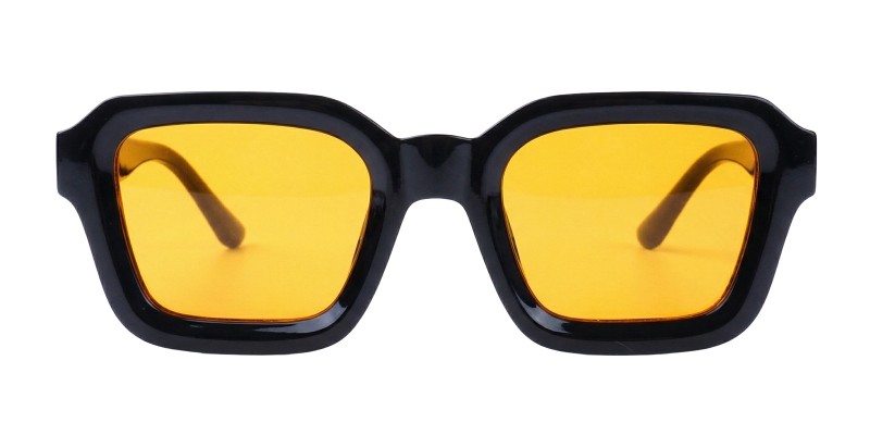 Ophelia Black Square Sunglasses
