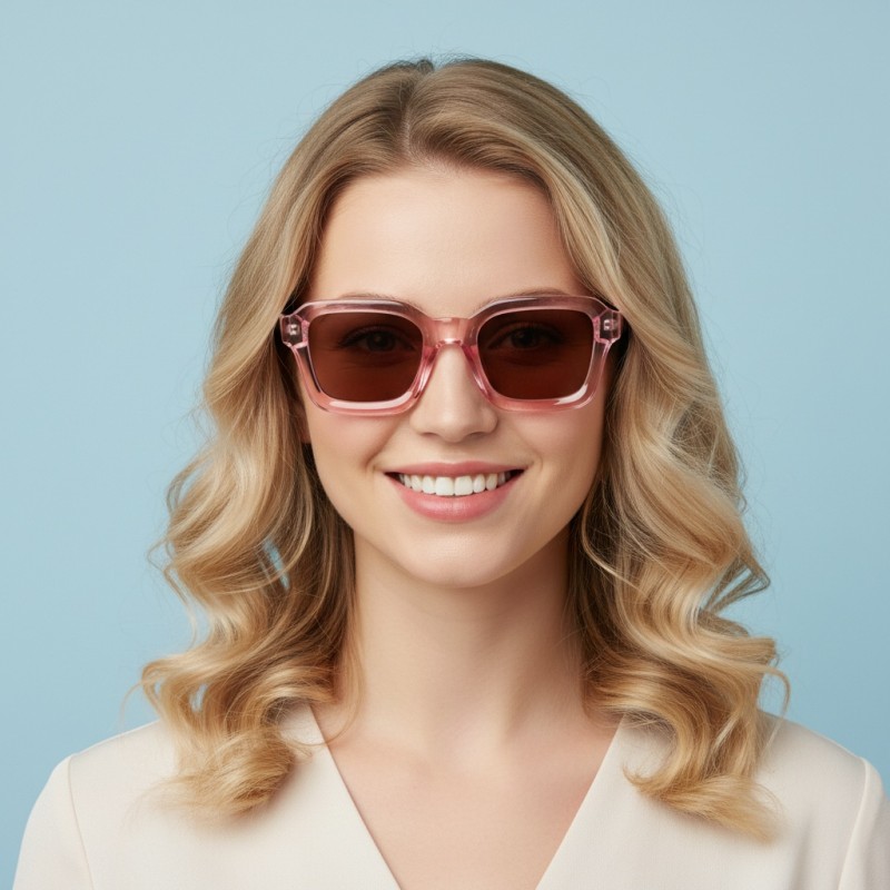 Square Pink Eyeglasses