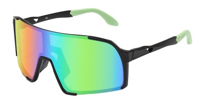 Black Silver Mirrored Lens Sunglasses 
