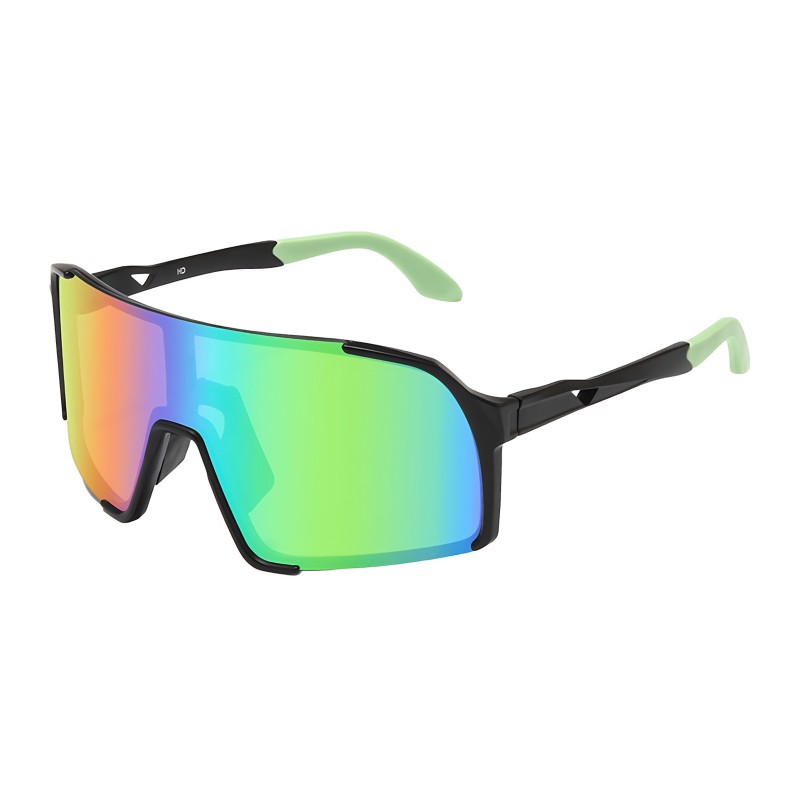 Black Silver Mirrored Lens Sunglasses 