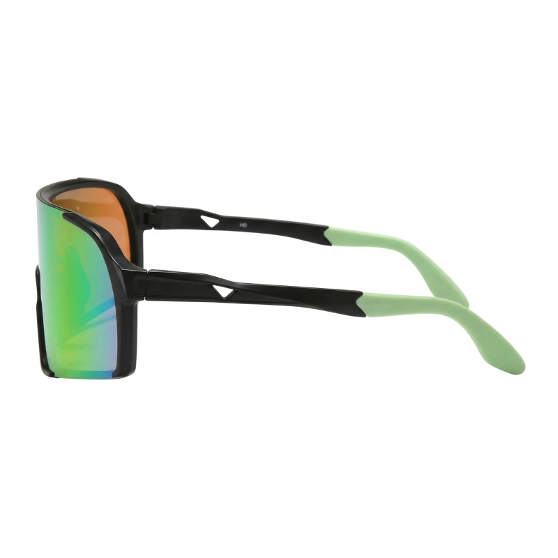 Black Silver Mirrored Lens Sunglasses 