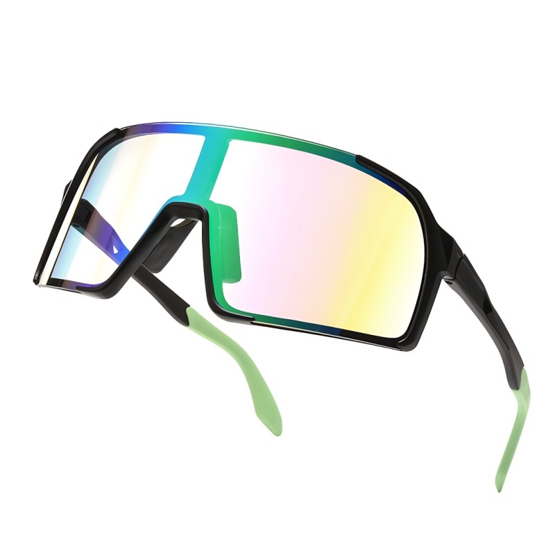 Black Silver Mirrored Lens Sunglasses 