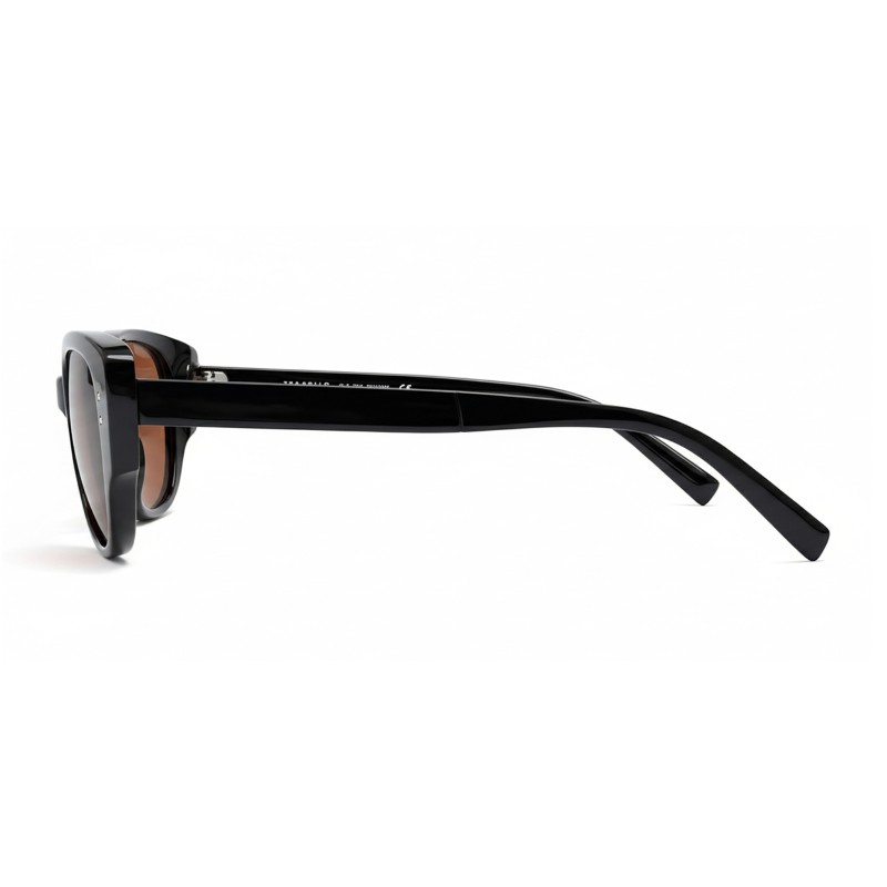 Cat Eye Black Sunglasses with Tinted Brown Lenses