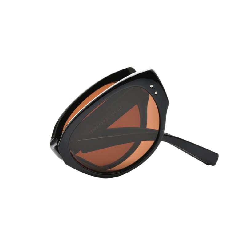 Cat Eye Black Sunglasses with Tinted Brown Lenses