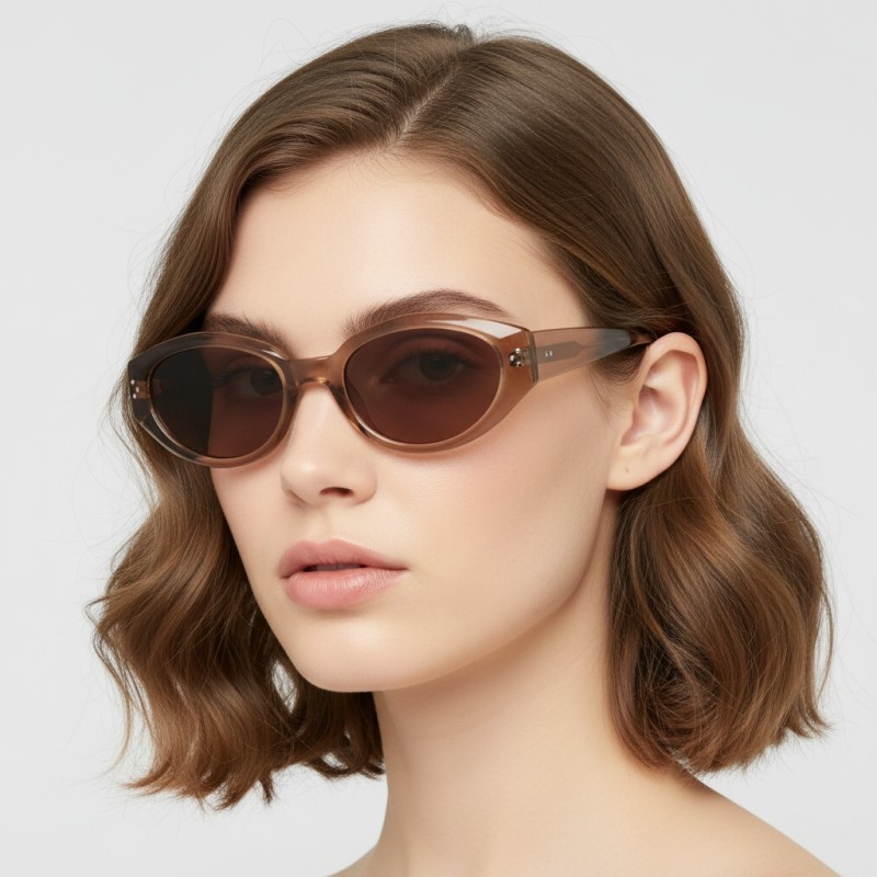 Cat Eye Brown Eyeglasses