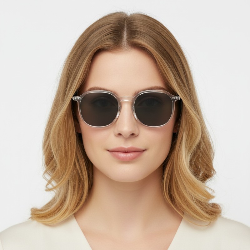 Oval Gray Sunglasses