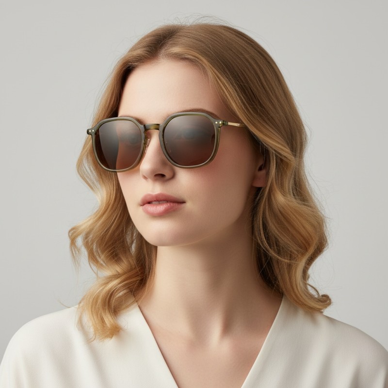 Oval Green Sunglasses