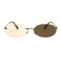 Oval Bronze Sungasses with Brown Lenses
