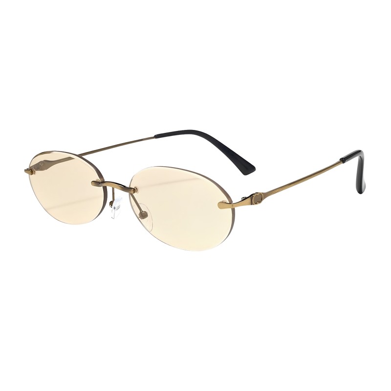 Oval Bronze Sungasses with Brown Lenses