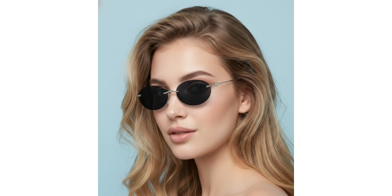 Florence Rose Gold Black Oval Sunglasses additional view