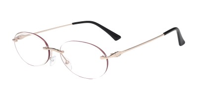 Oval Rose Gold Sungasses with Pink Lenses