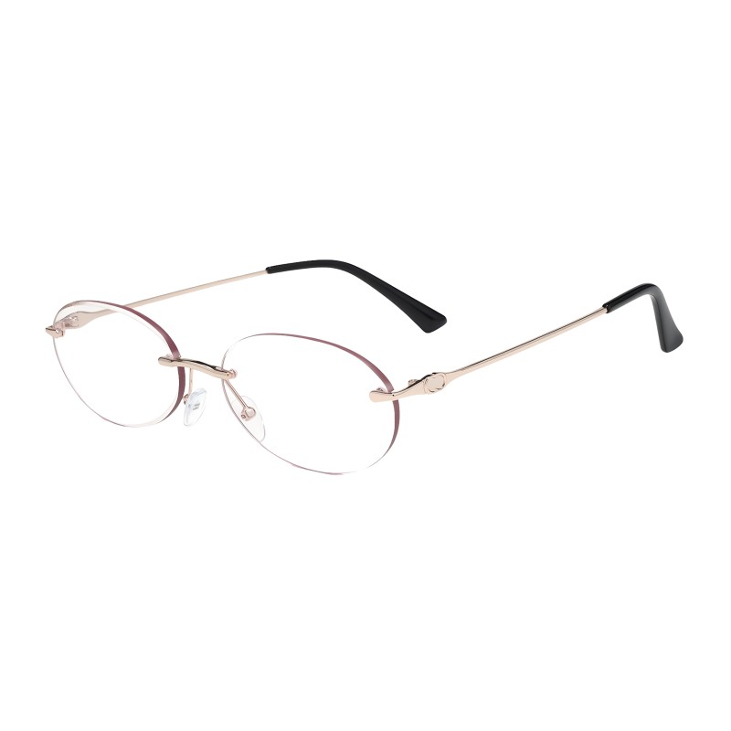 Oval Rose Gold Sungasses with Pink Lenses