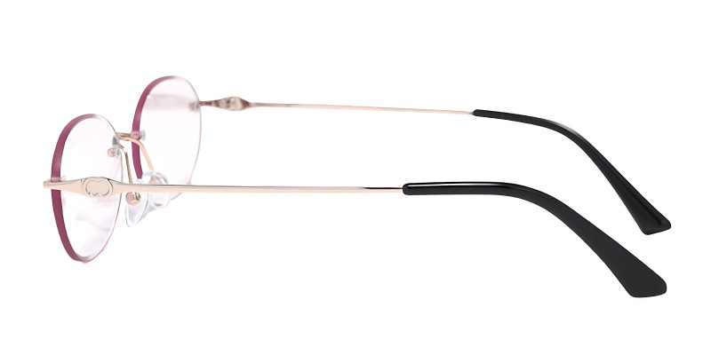 Florence Rose Gold Pink Oval Sunglasses additional view