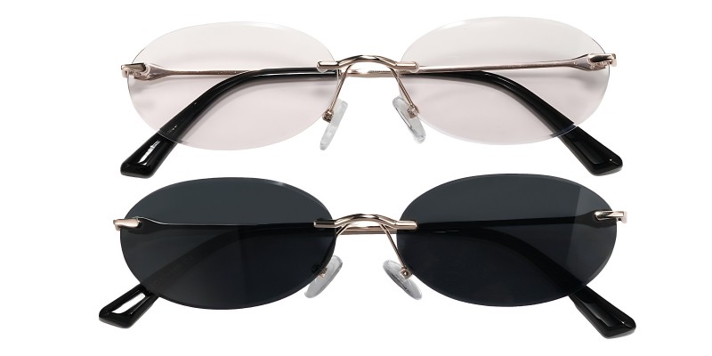 Florence Rose Gold Pink Oval Sunglasses additional view