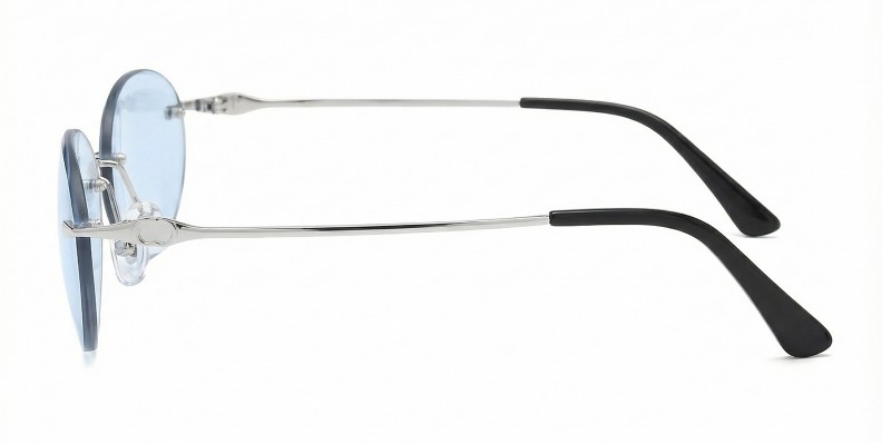 Florence Silver Blue Oval Sunglasses additional view