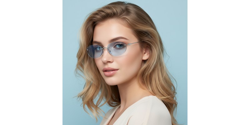 Florence Silver Blue Oval Sunglasses additional view
