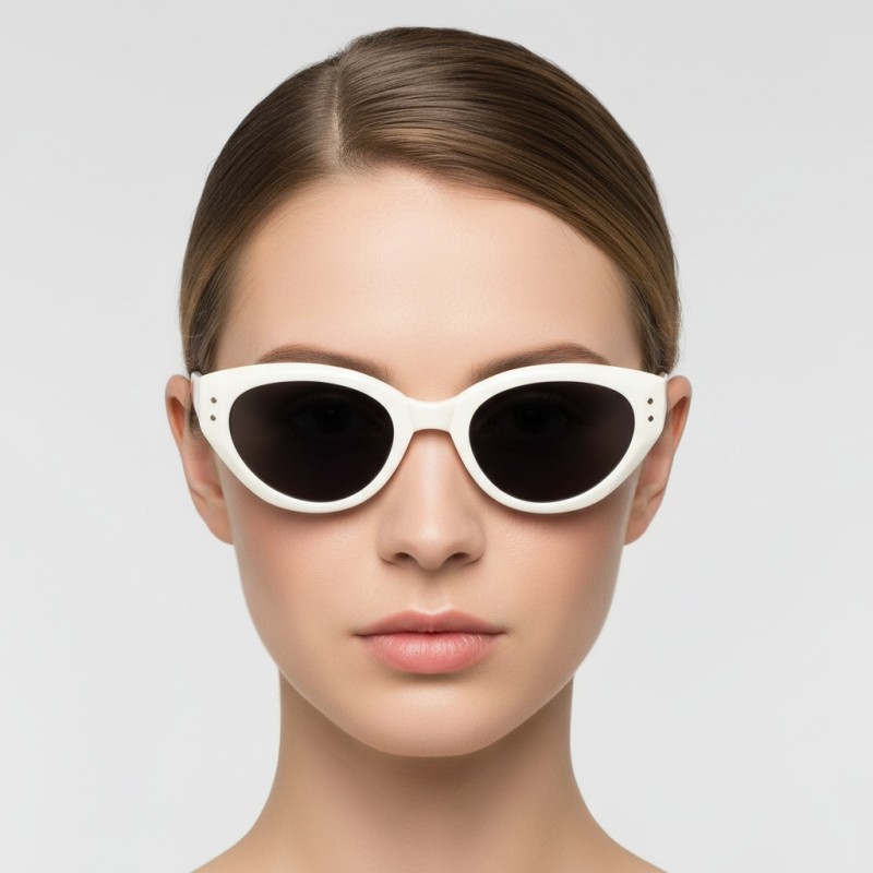 Cat Eye White Sunglasses
