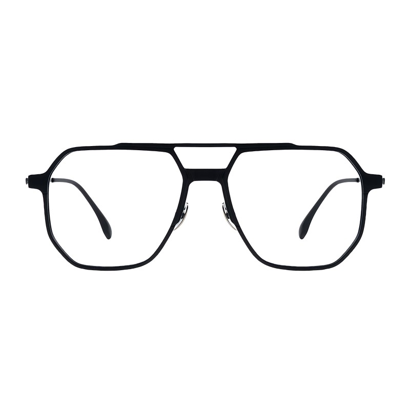 Polygon Black Eyeglasses