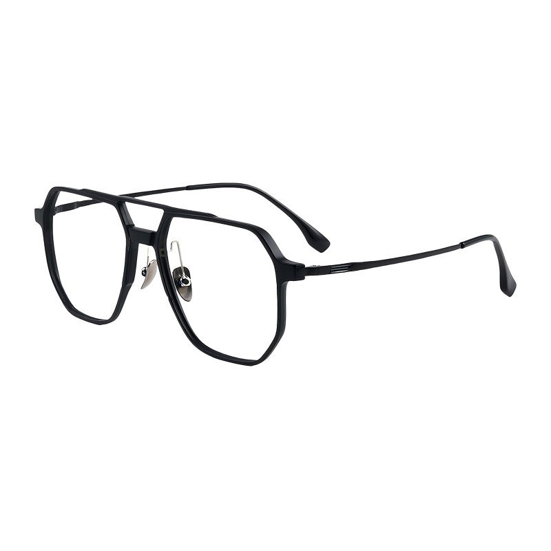 Polygon Black Eyeglasses