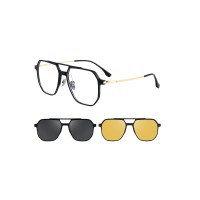 Polygon Black/Golden Eyeglasses