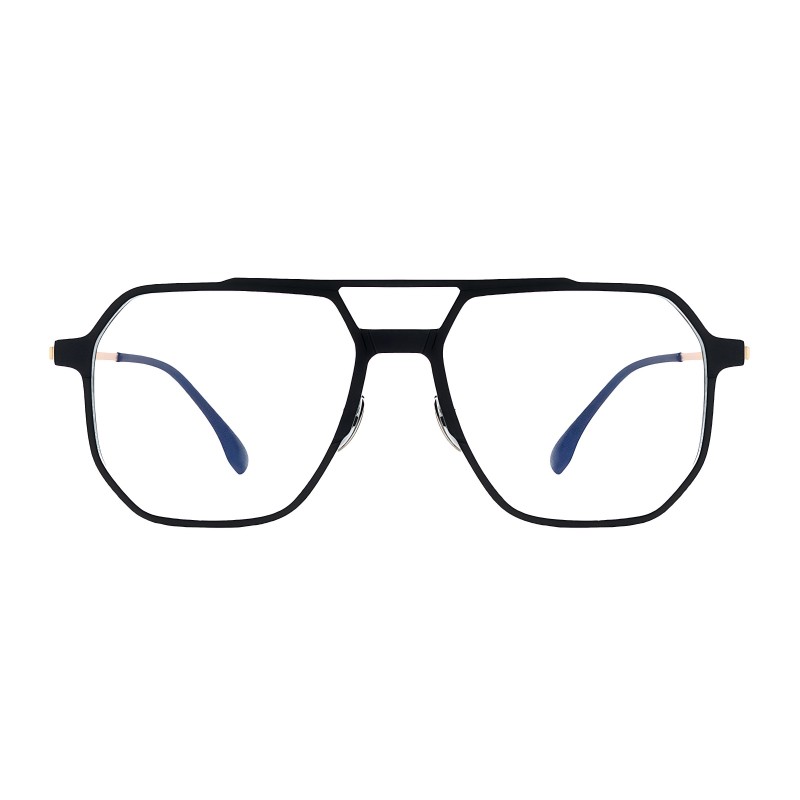 Polygon Black/Golden Eyeglasses