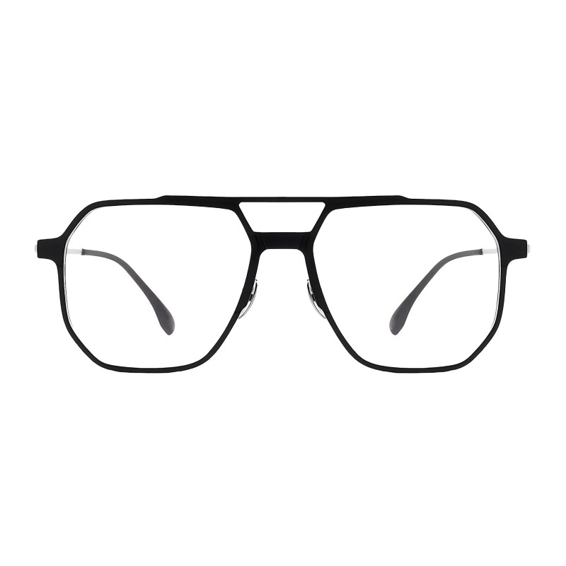 Polygon Black/Silver Eyeglasses