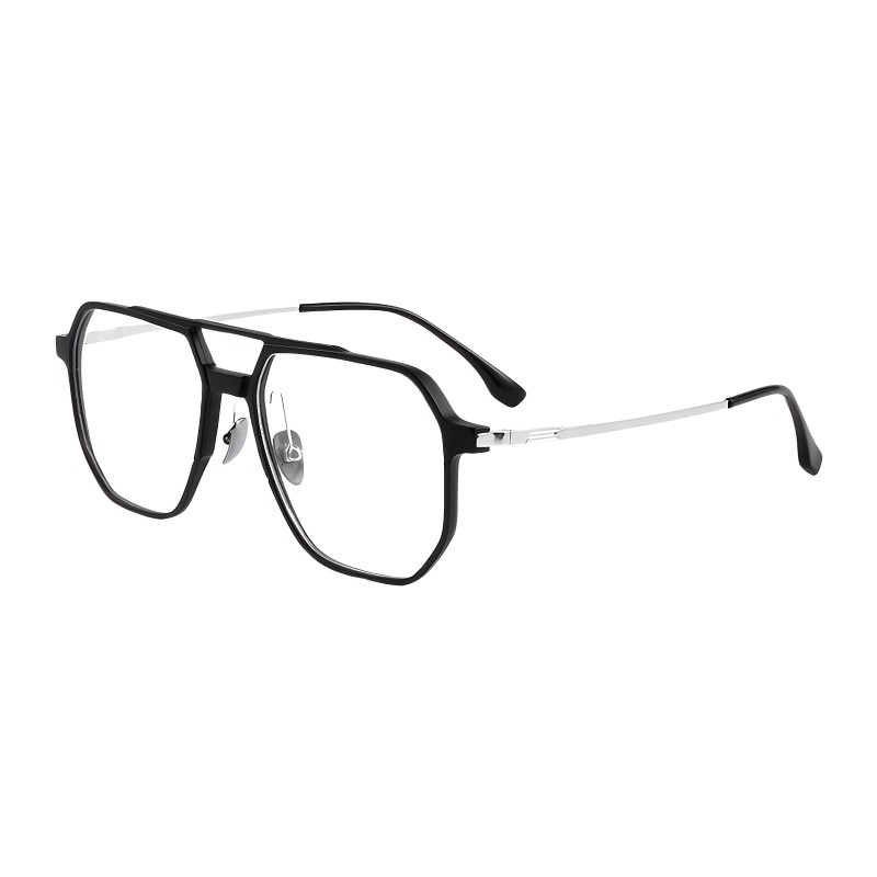 Polygon Black/Silver Eyeglasses
