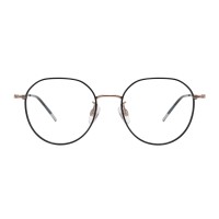 Polygon Black Golden Eyeglasses