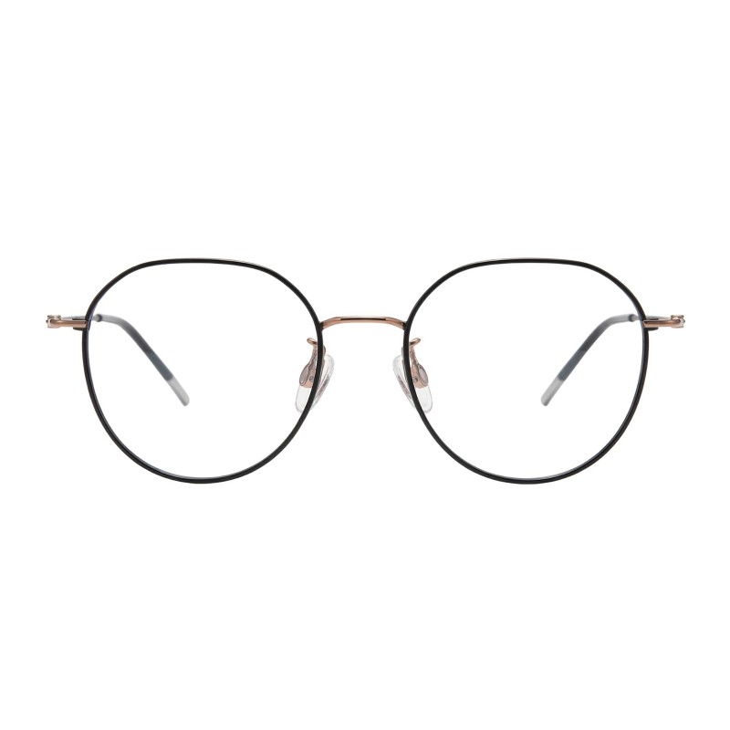 Polygon Black Golden Eyeglasses