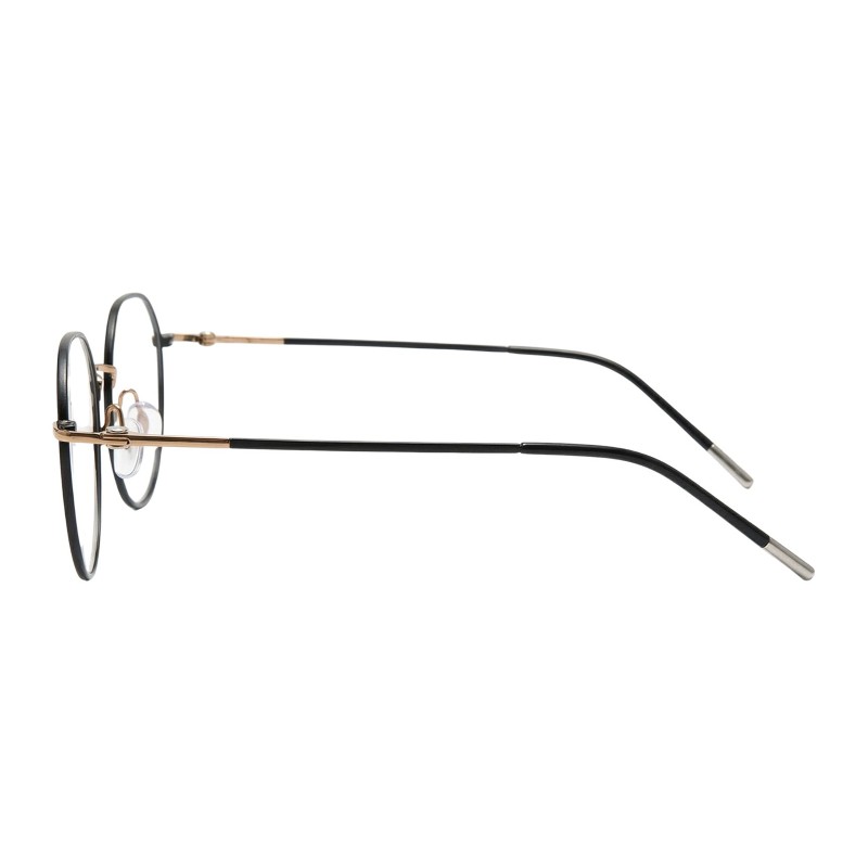 Polygon Black Golden Eyeglasses