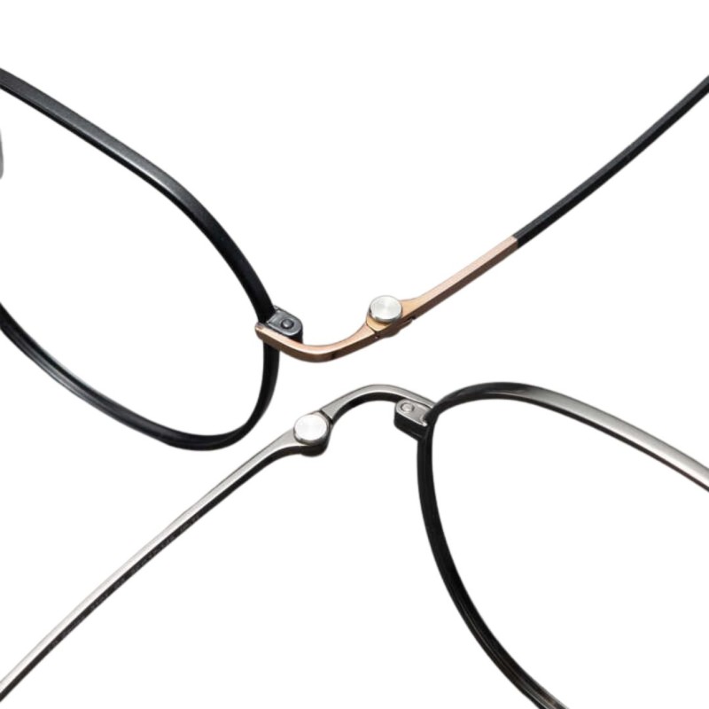 Polygon Black Golden Eyeglasses