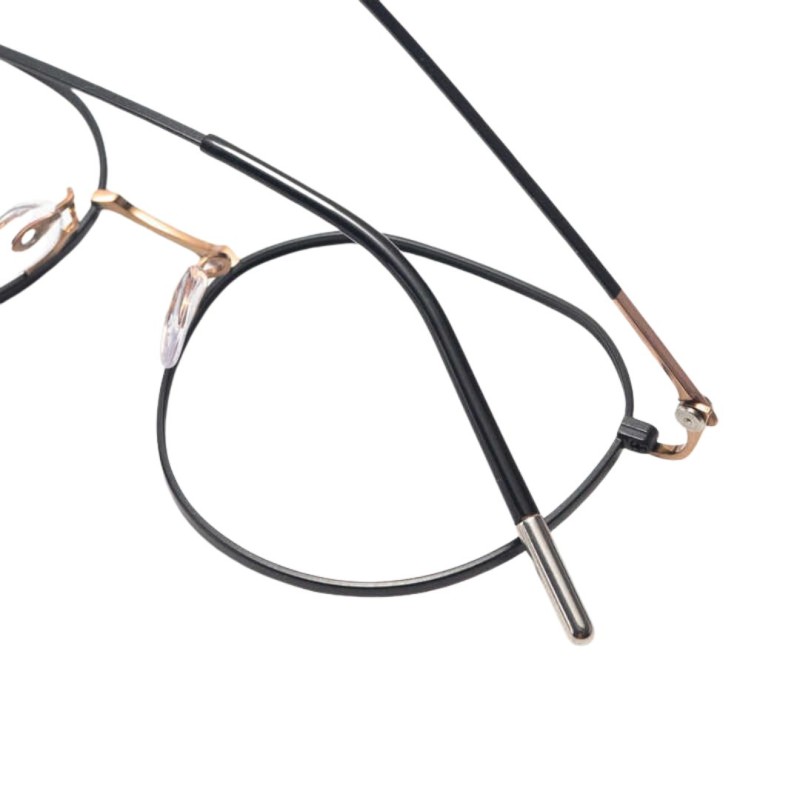 Polygon Black Golden Eyeglasses