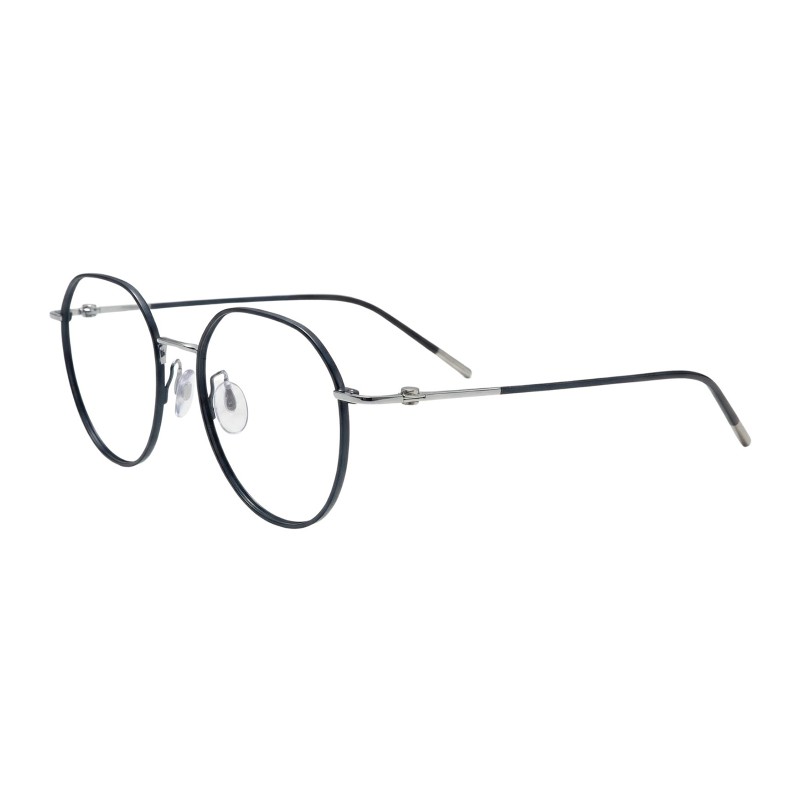 Polygon Blue Silver Eyeglasses
