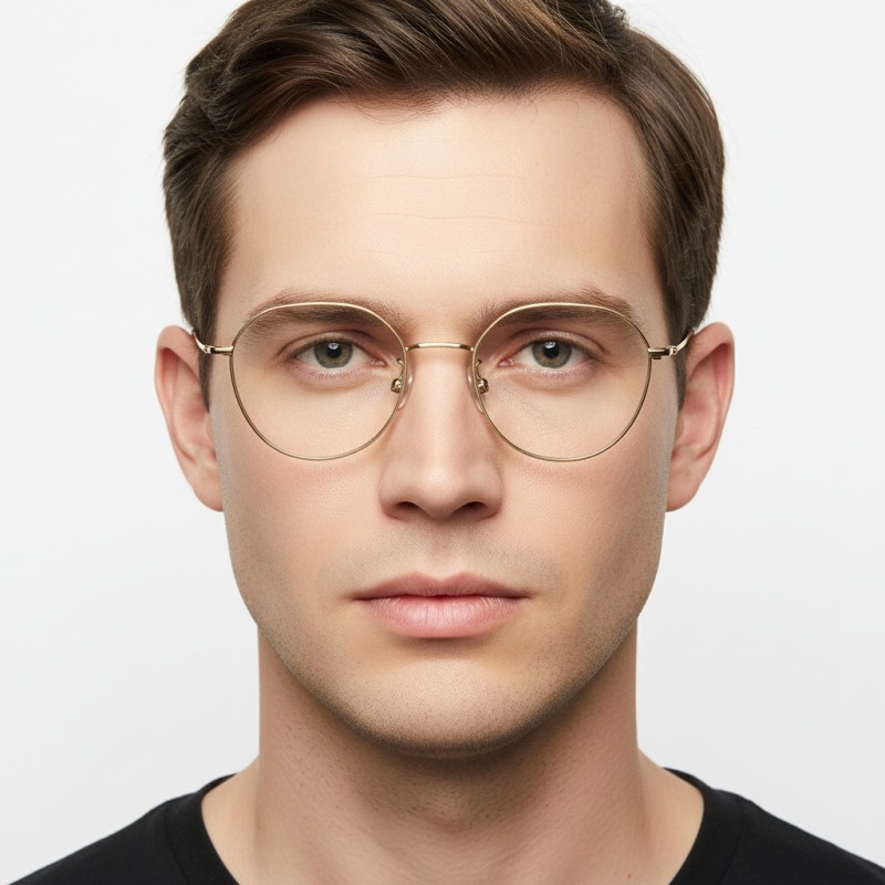Polygon Golden Eyeglasses