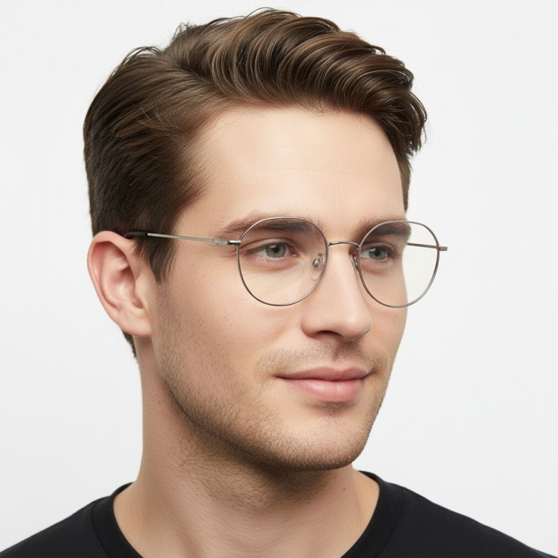 Polygon Silver Eyeglasses