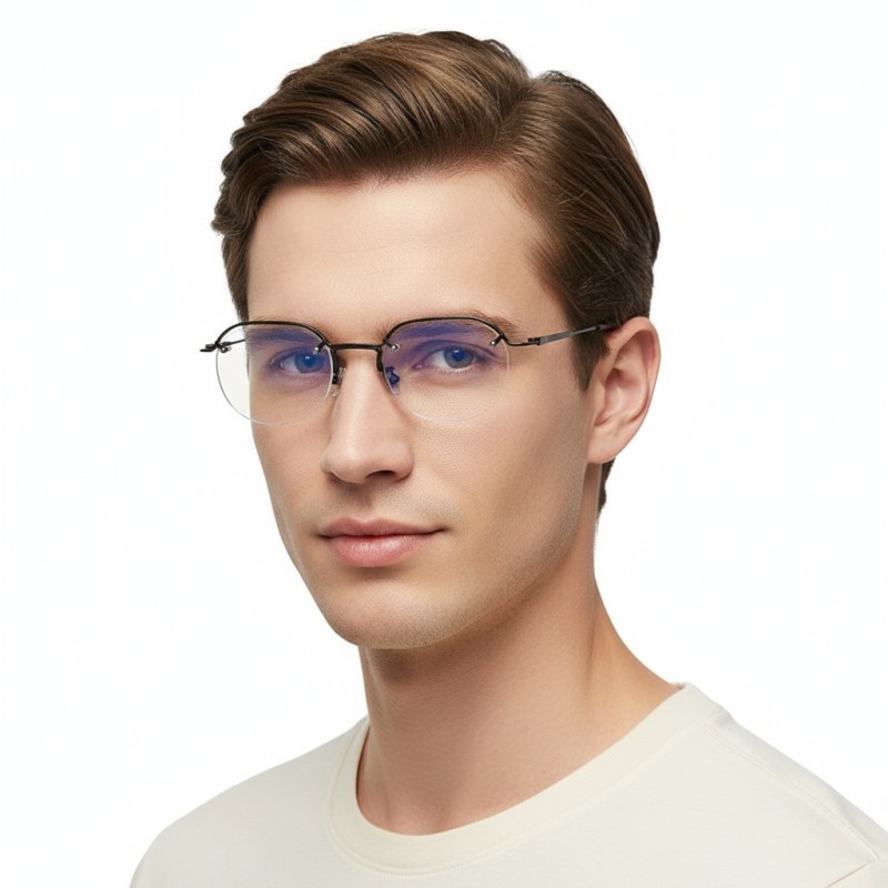 Polygon Black Eyeglasses