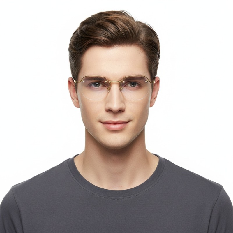Polygon Golden Eyeglasses