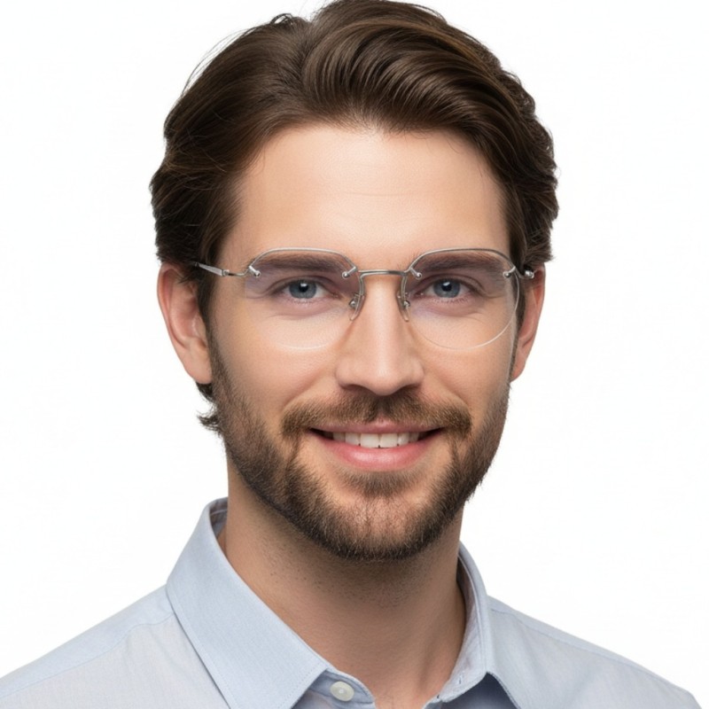 Polygon Silver Eyeglasses