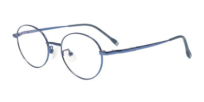 Round Blue Eyeglasses