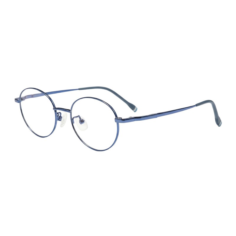 Round Blue Eyeglasses