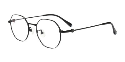 Polygon Black Eyeglasses