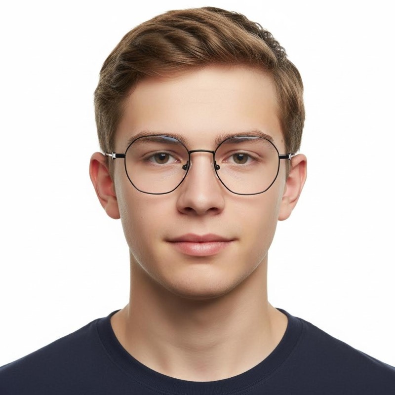 Polygon Black Eyeglasses