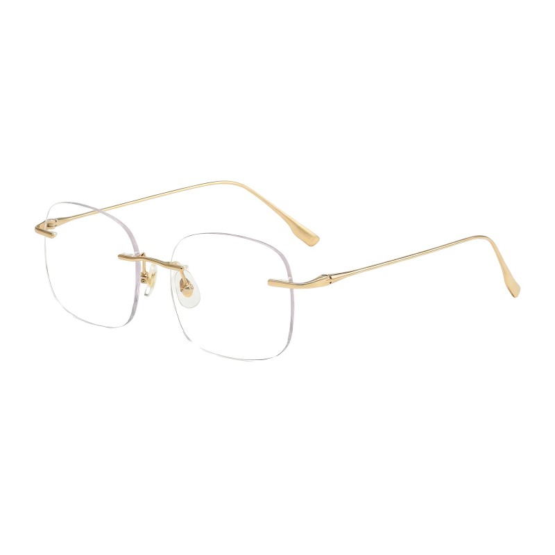 Square Golden Eyeglasses