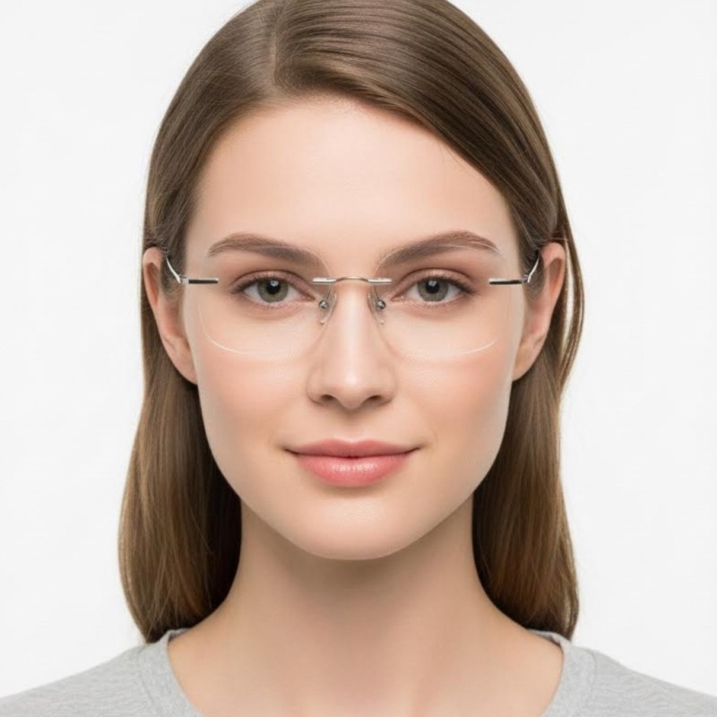 Square Silver Eyeglasses