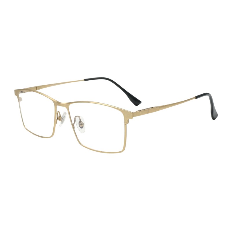 Rectangle Golden Eyeglasses