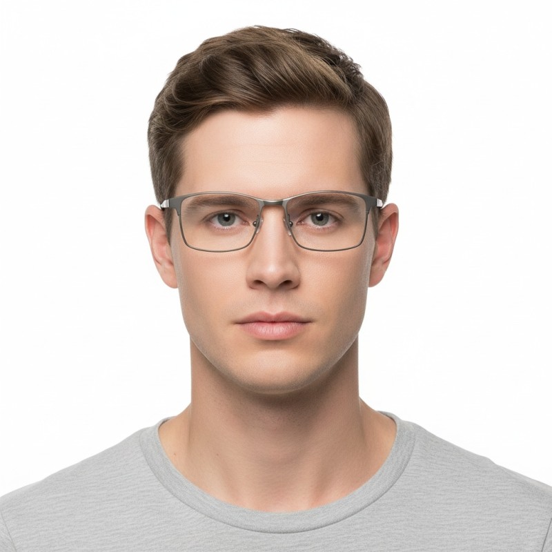 Rectangle Gunmetal Eyeglasses
