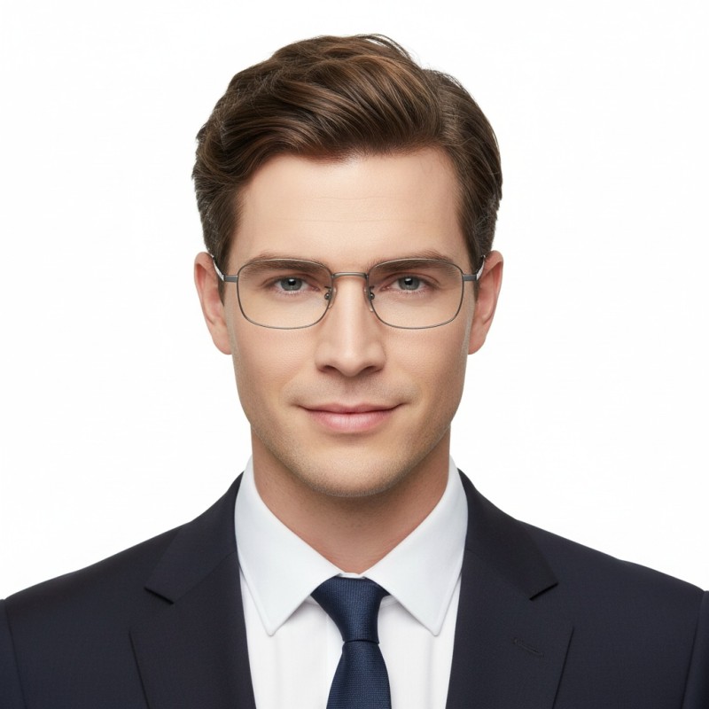 Rectangle Gunmetal Eyeglasses