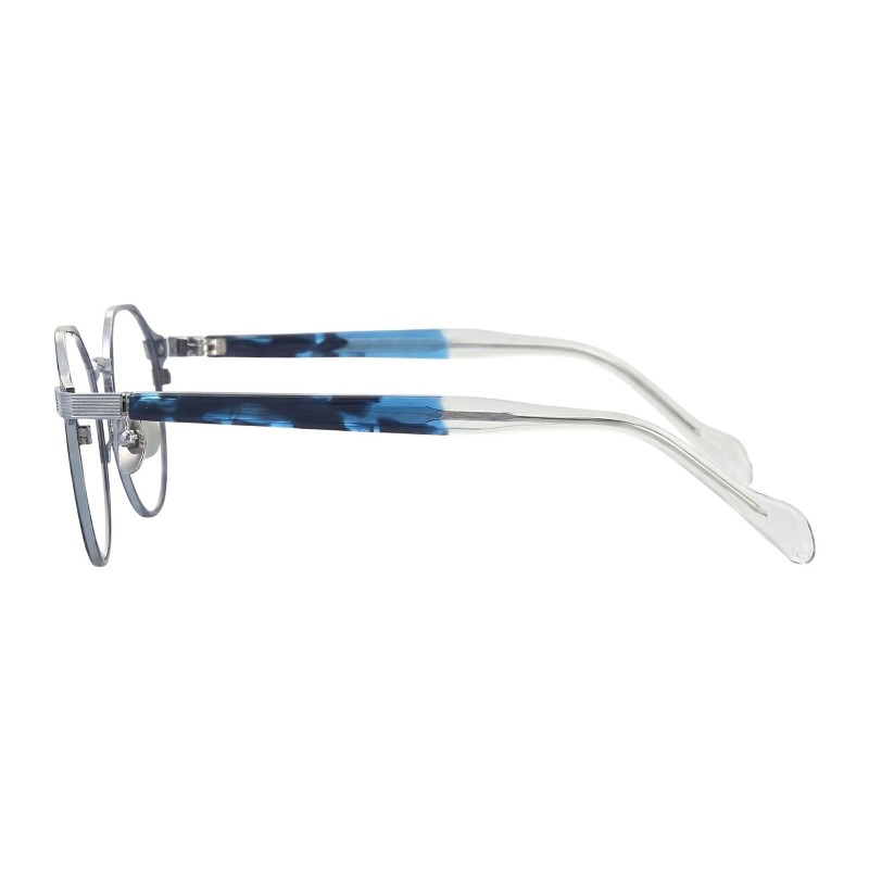 Round Black Blue Eyeglasses