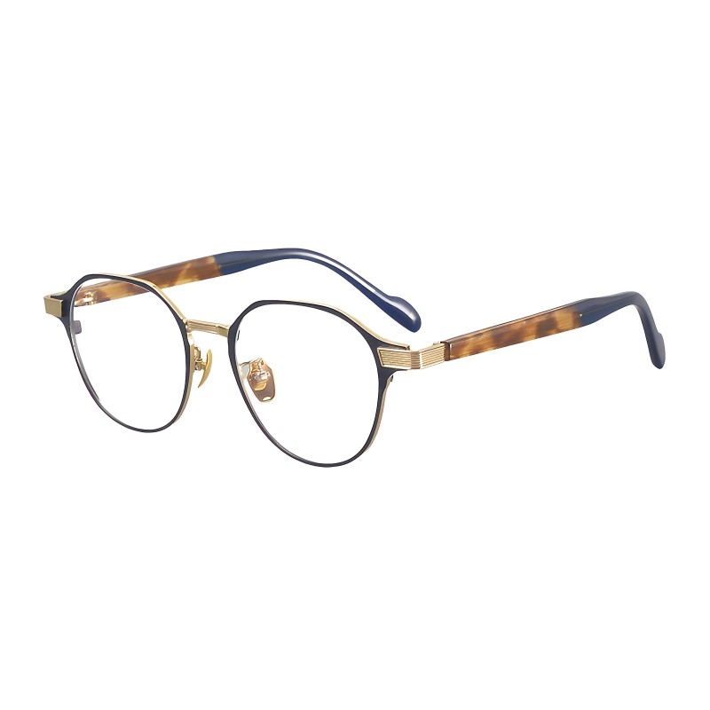 Round Tortoise Golden Eyeglasses