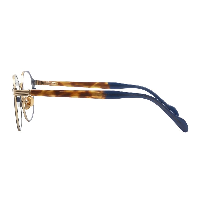 Round Tortoise Golden Eyeglasses